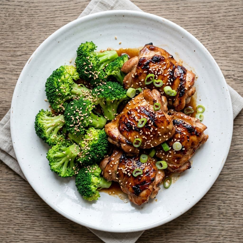 Honungssojakyckling med broccoli och sesam