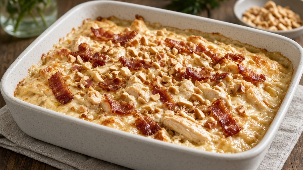 Flygande Jacob med banan, bacon och jordnötssås