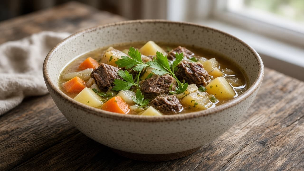 Köttsoppa med rotfrukter