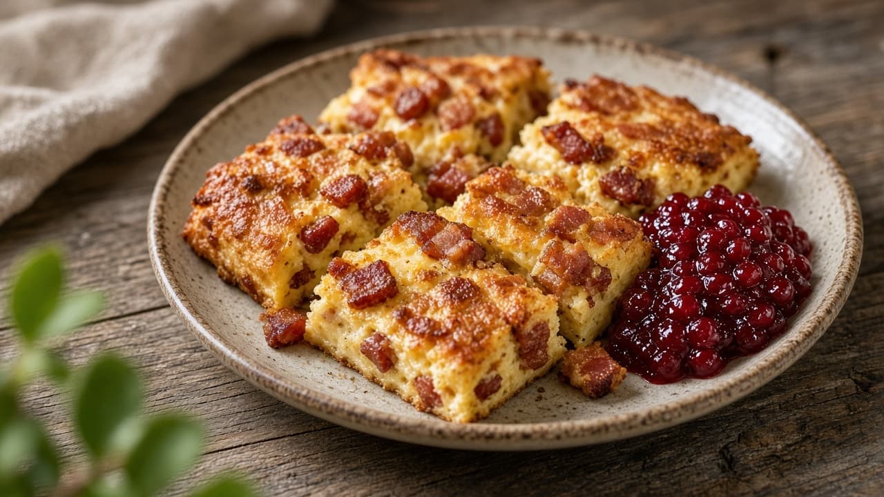 Fläskpannkaka med lingon