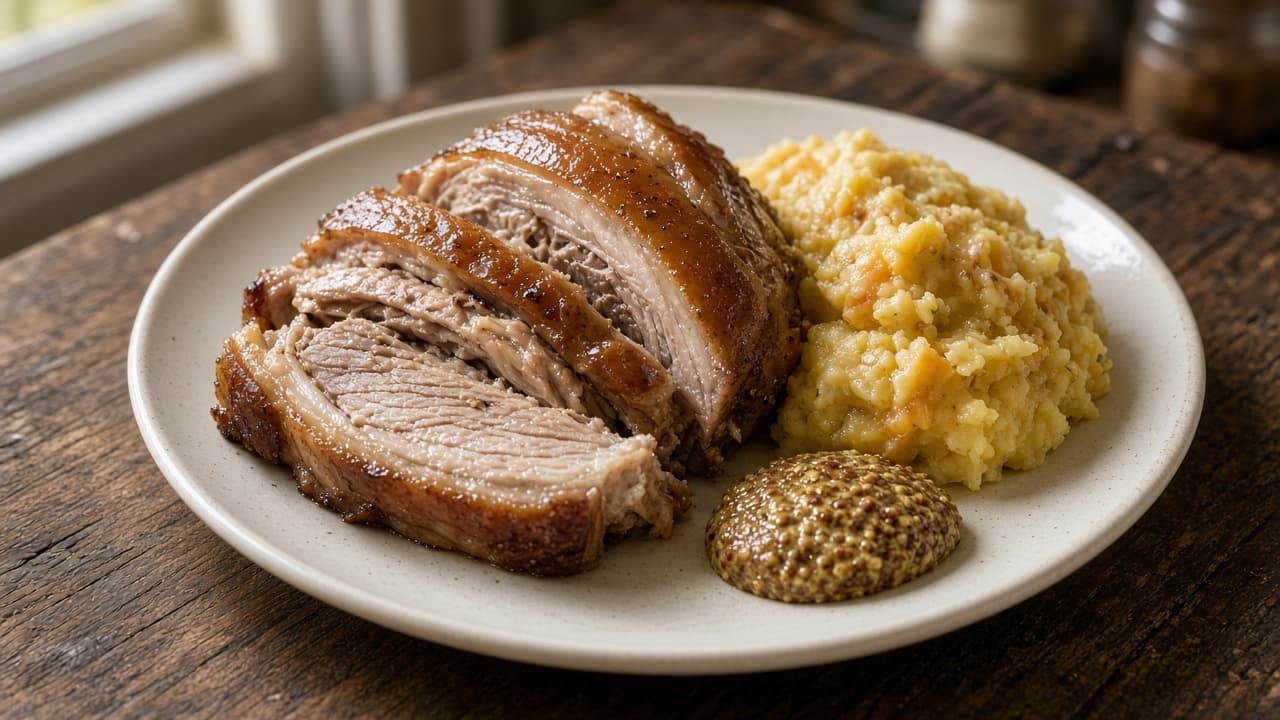 Fläsklägg med rotmos
