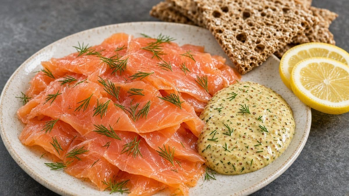 Gravad lax med hovmästarsås