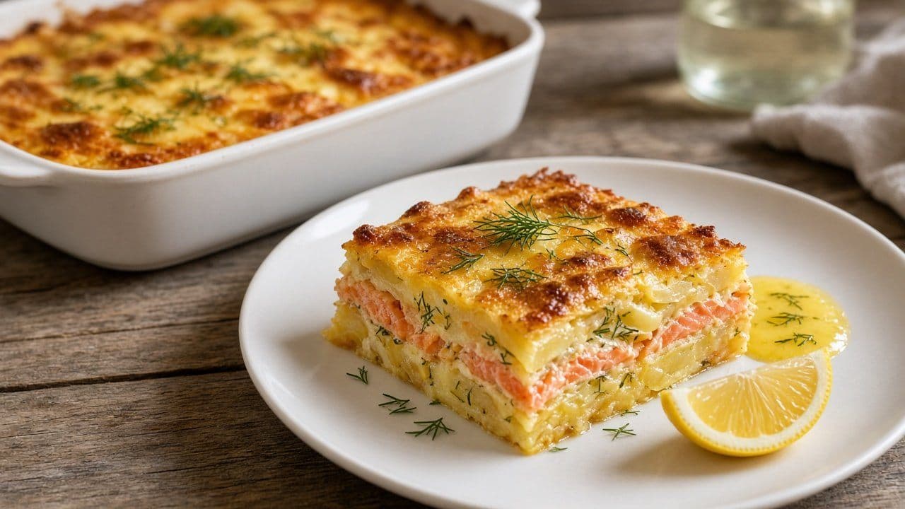 Laxpudding med skirat smör och dill