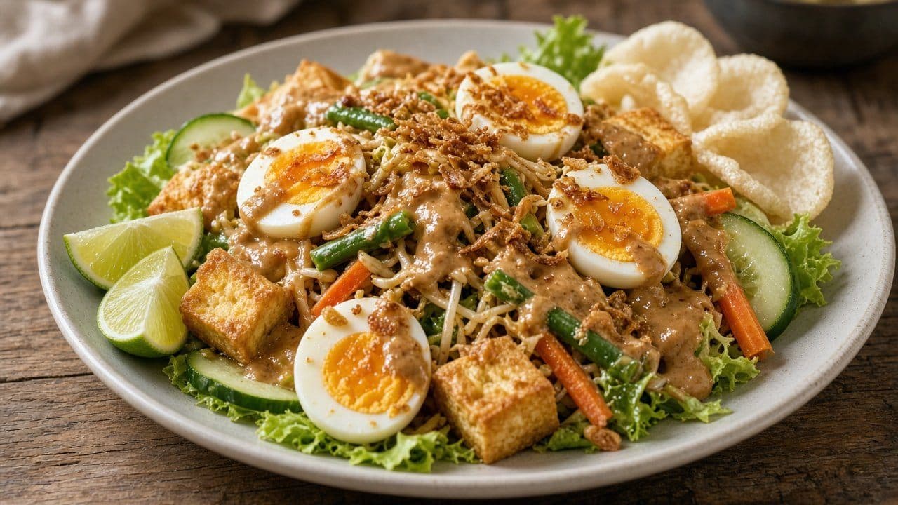 Gado gado, indonesisk sallad med jordnötssås