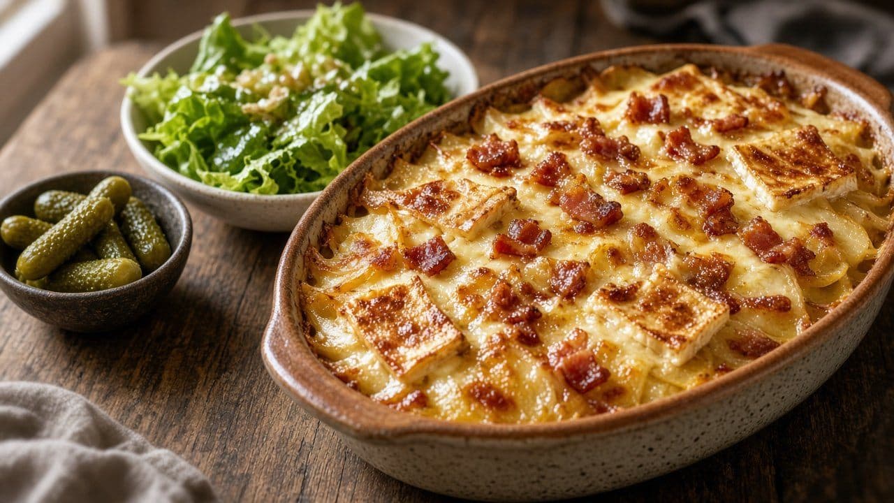 Tartiflette, fransk potatisgratäng med bacon och reblochon