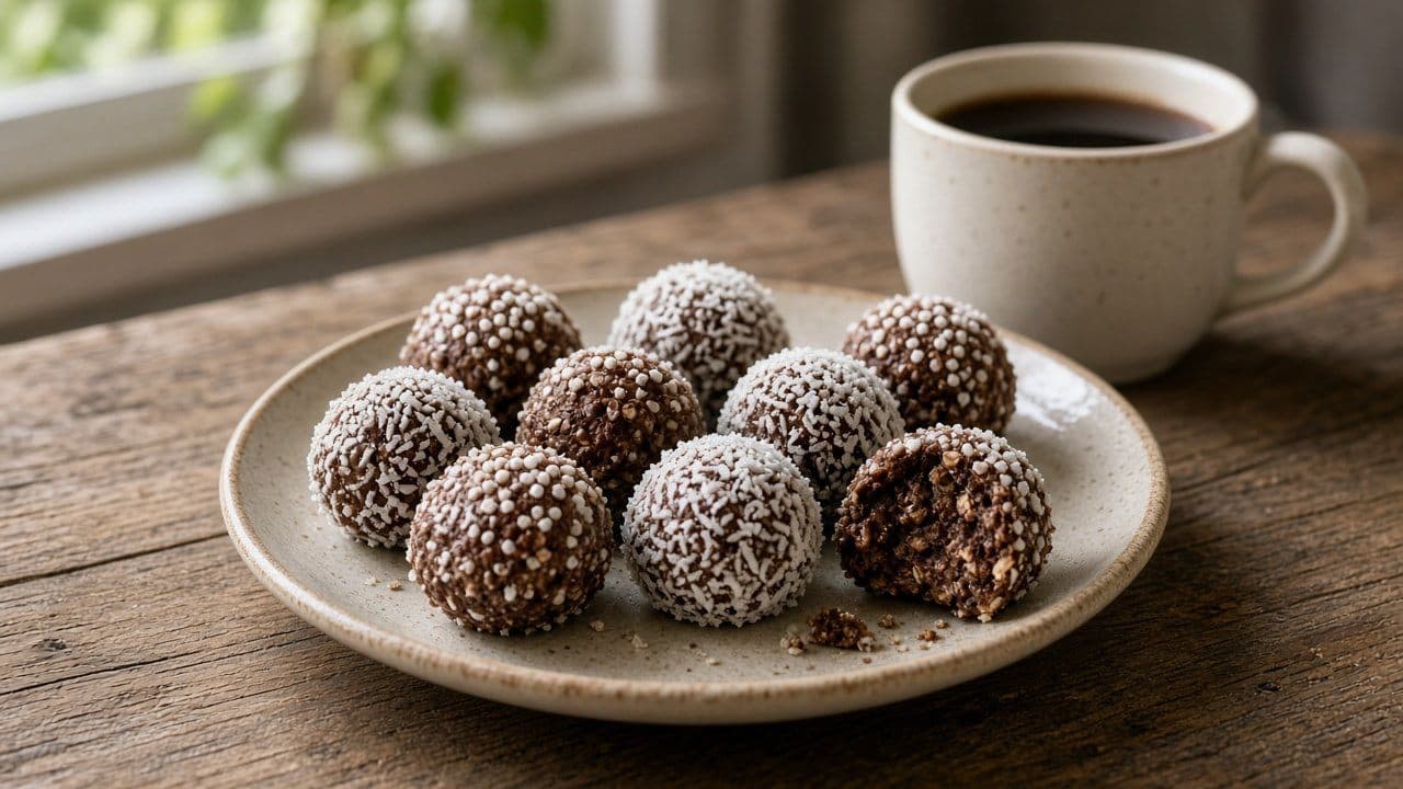 Chokladbollar med havregryn och pärlsocker