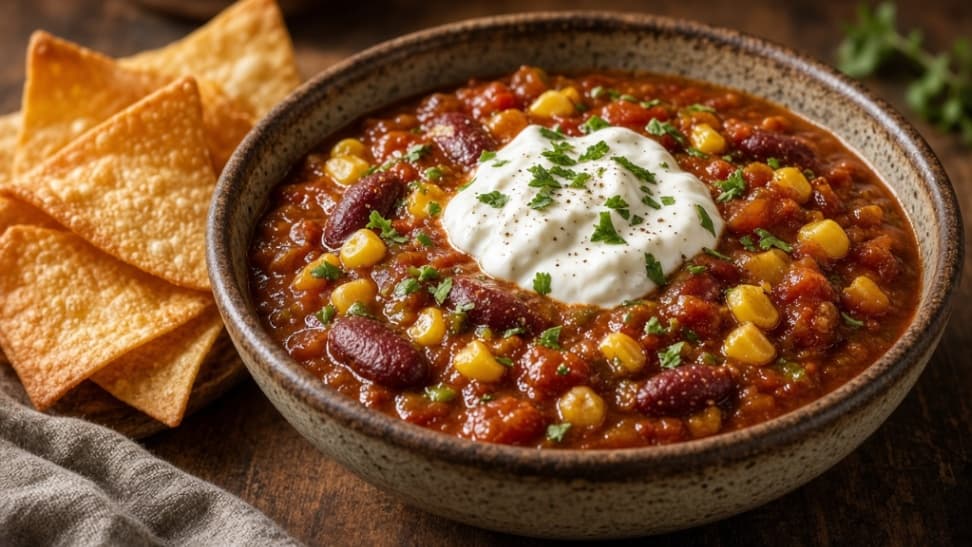 Chili sin carne med bönor och majs