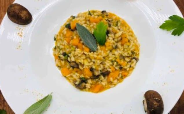 Risotto med butternutsquash och svamp