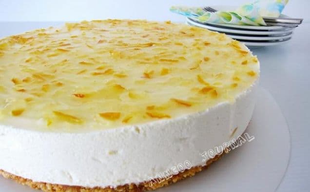 Koreansk honung-citron-cheesecake