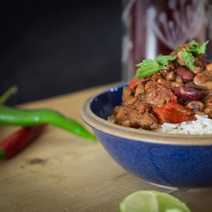 Chili con carne med bräserat nötkött