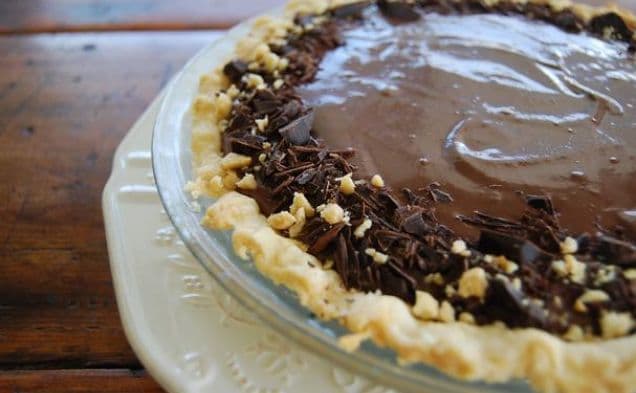 Vegansk choklad- och bananpaj