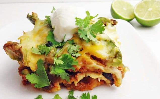 Kalkon- och enchiladagratäng