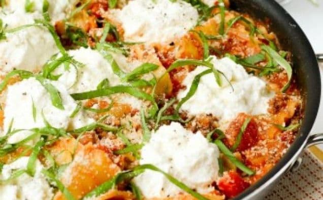 Stekpanne-lasagne med ricotta