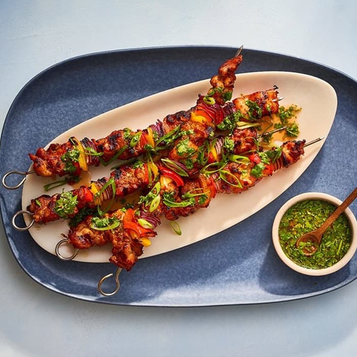 Kycklingkebab med röd curry