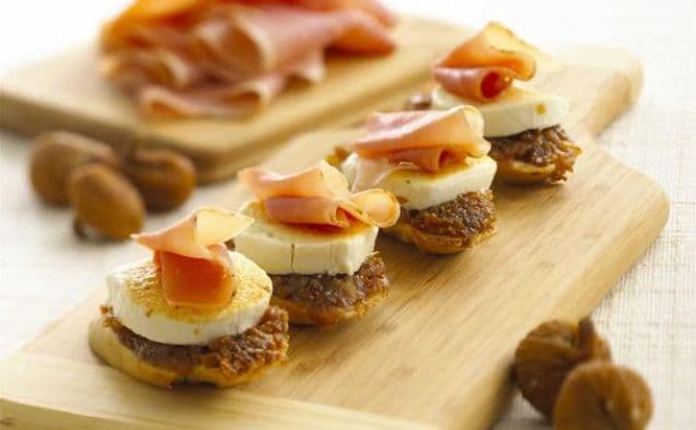 Goat Cheese, Fig And Proscuitto Crostini