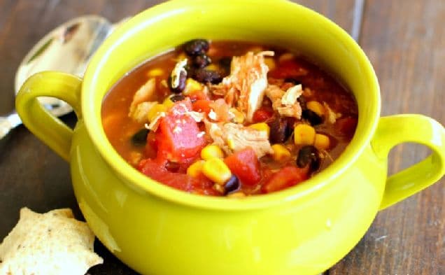 Slow cooker kycklingtacosoppa