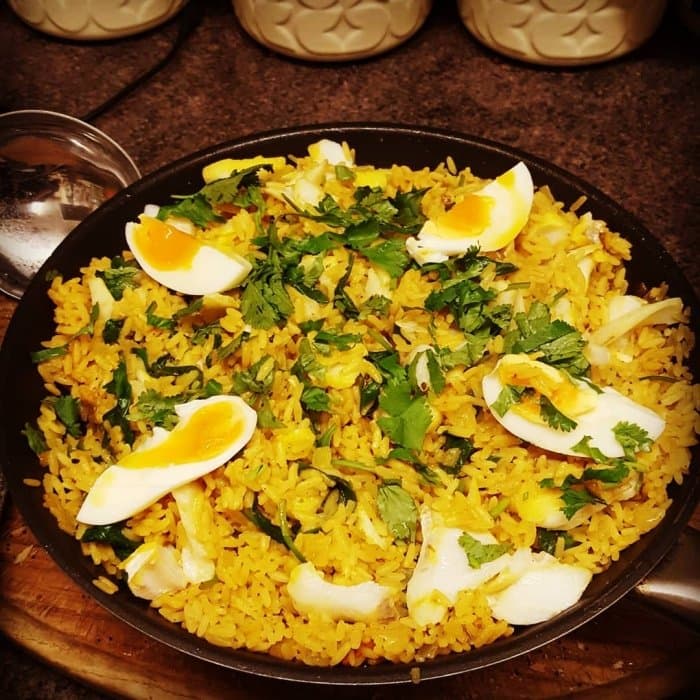 Kedgeree med rökt kolja
