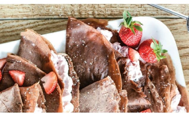 Jordgubbs Cheesecake Choklad Crepes