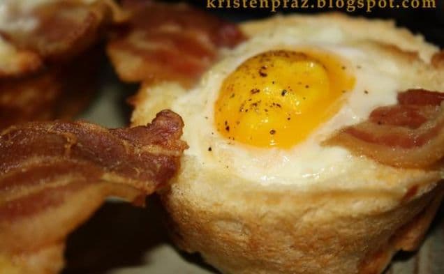Bacon- och äggtoastbägare