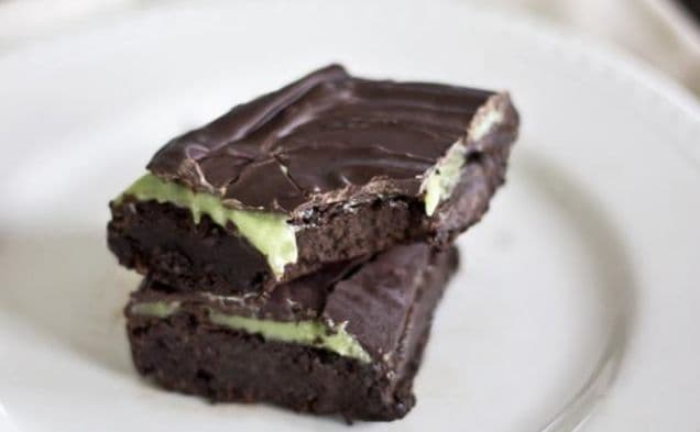 Hälsosamma mintbrownies