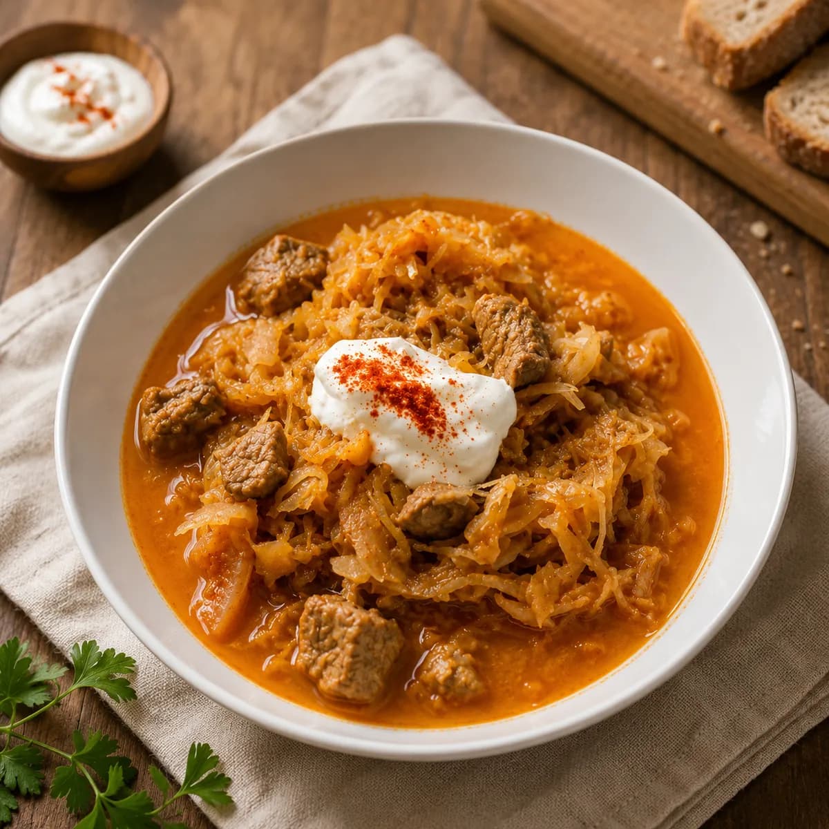Gulasch med fläsk och surkål