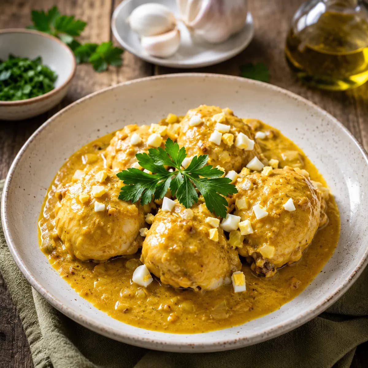 Pollo en pepitoria