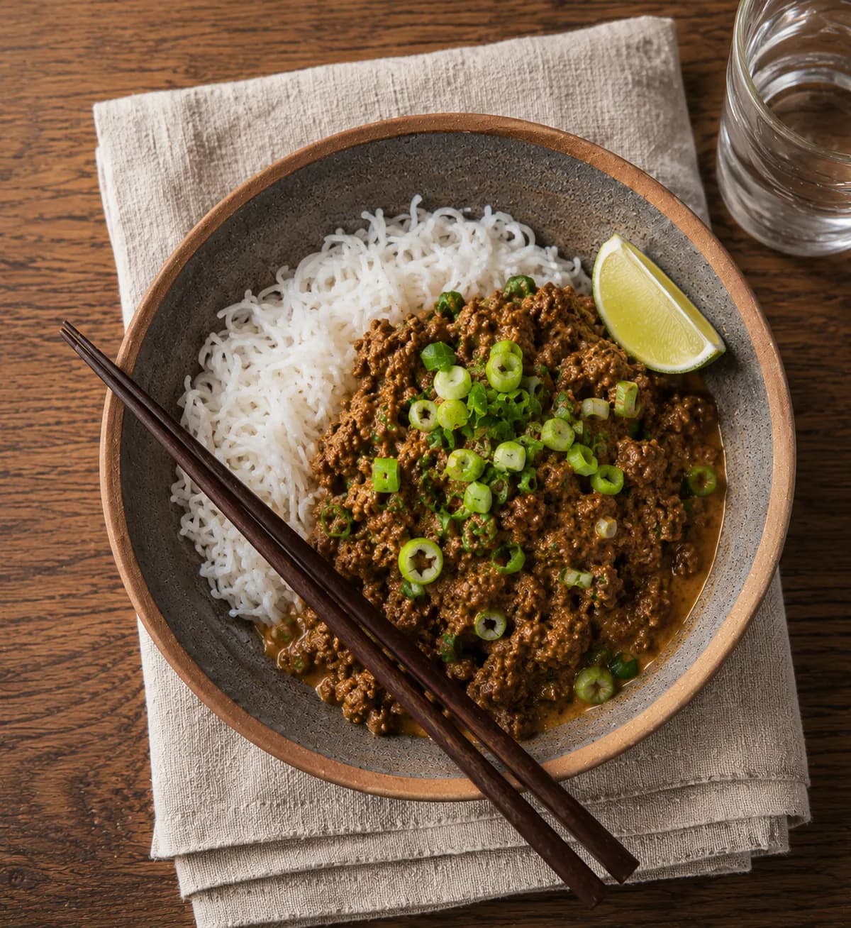 Thaifärsgryta med röd curry och spenat