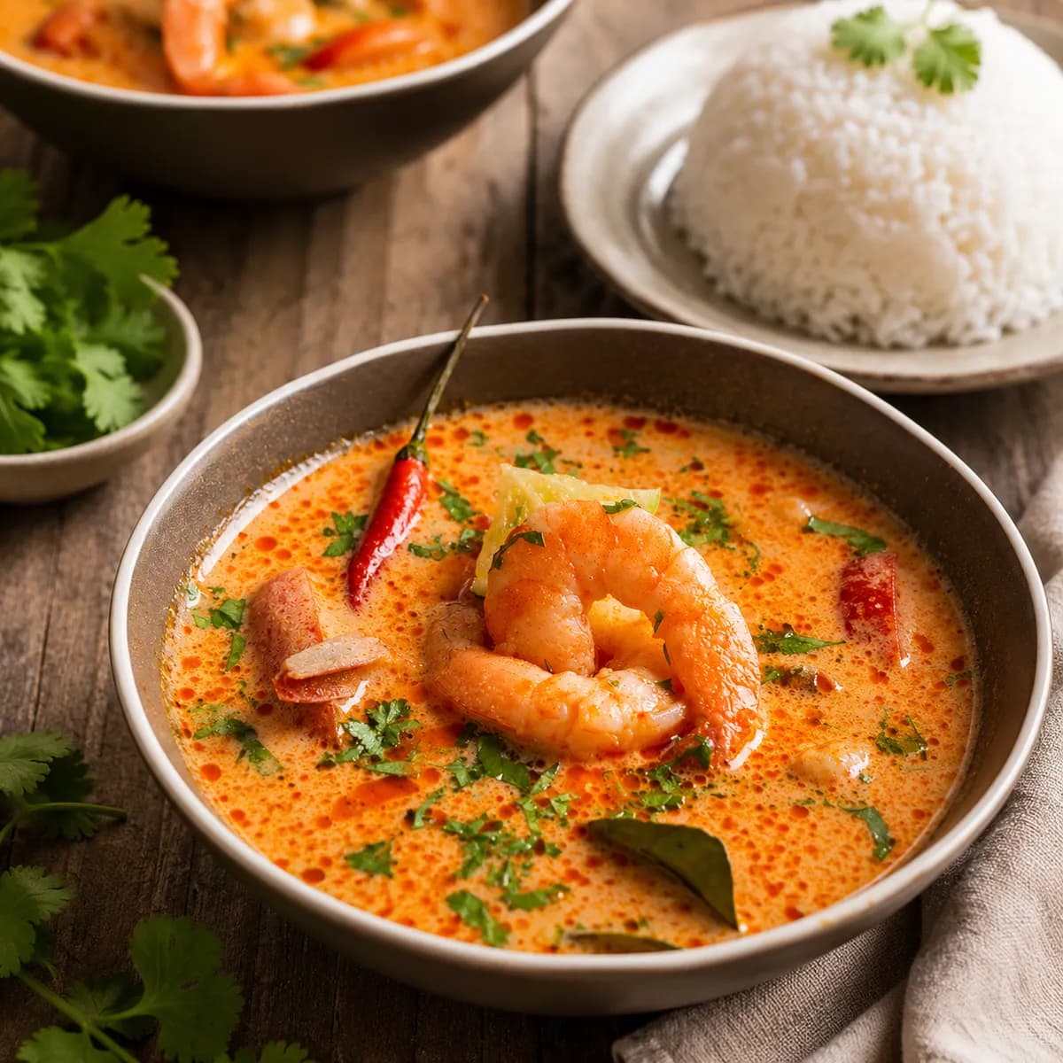 Tom yum-soppa med räkor