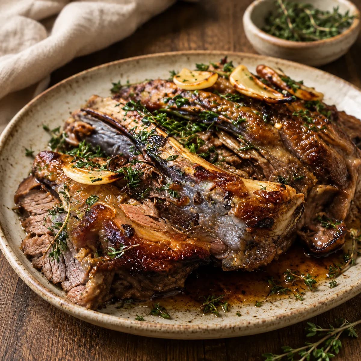 Långtidsstekt lamm med kanel, fänkål och citrus