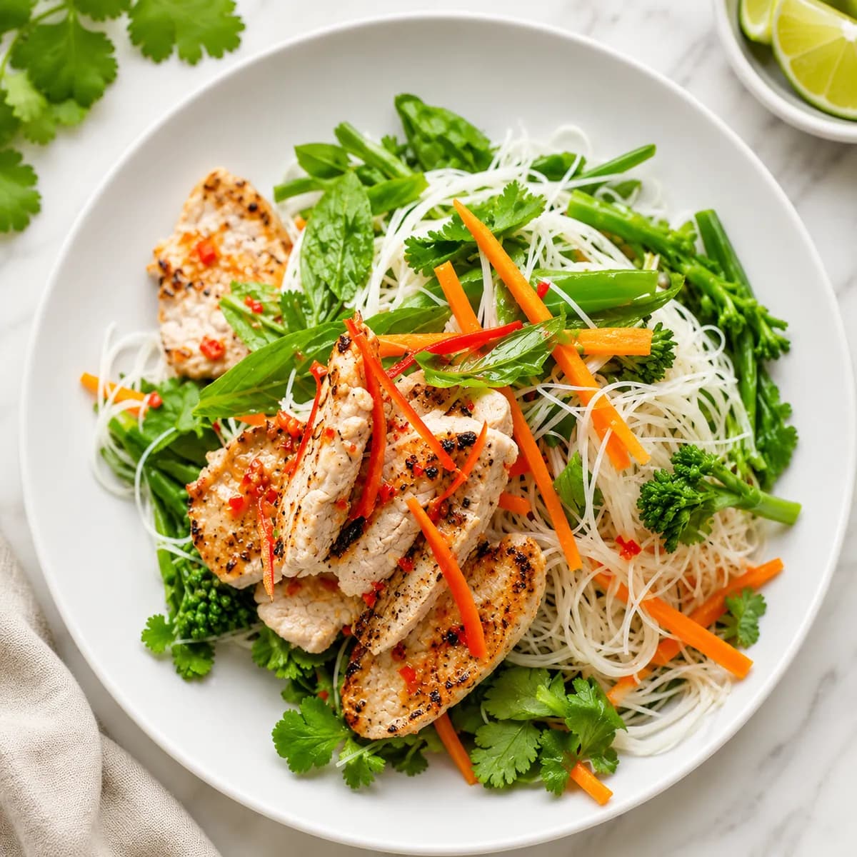 Thailändsk risnudelsallad