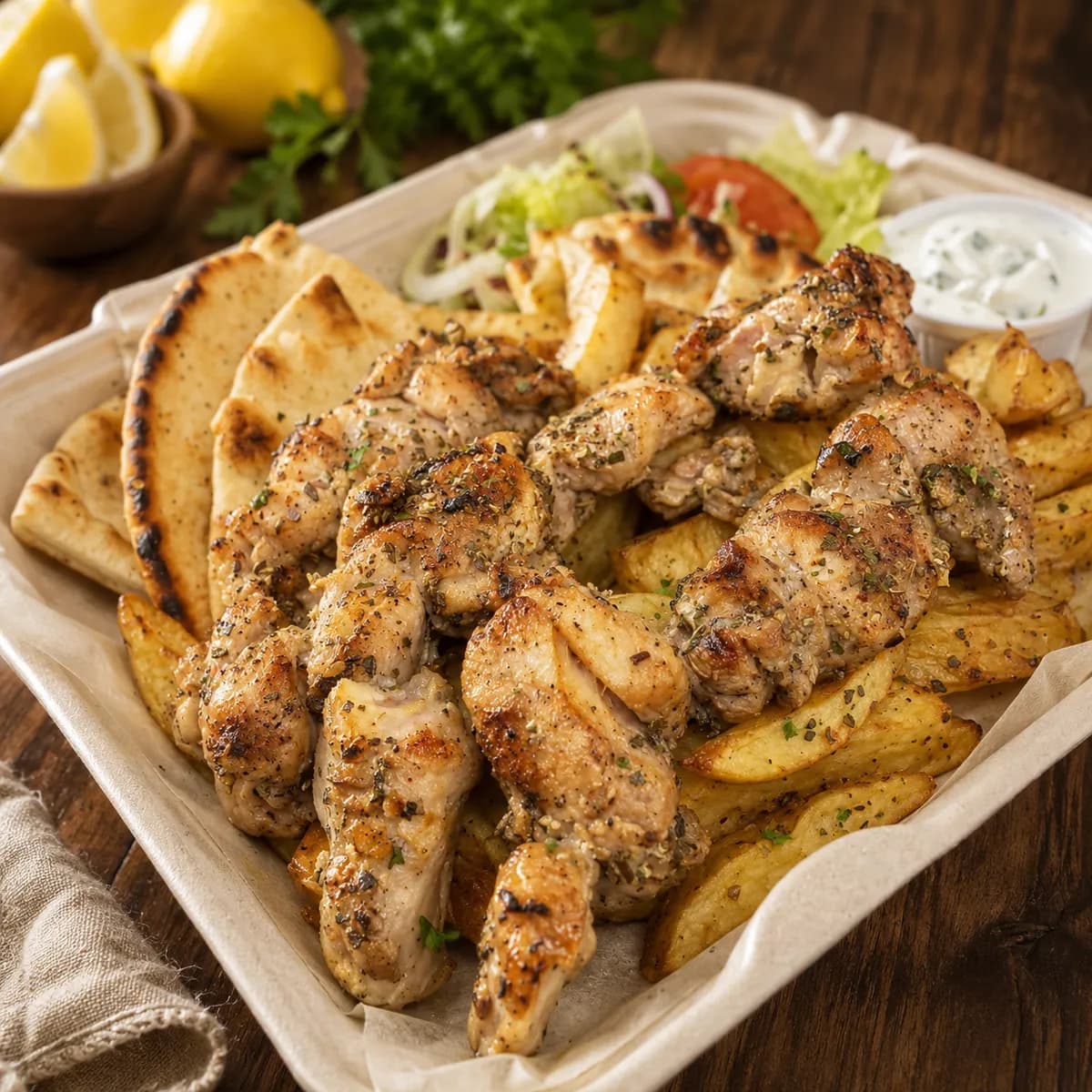 Souvlaki med lamm och citron